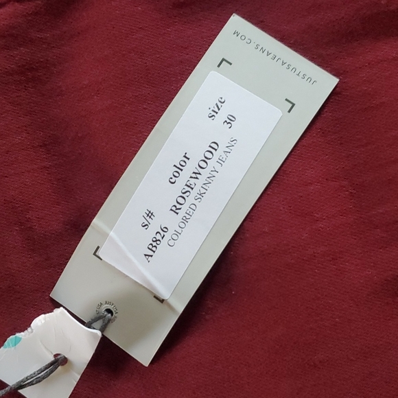 JUSTUSA ROSEWOOD SKINNY JEAN. SIZE 30 - Picture 3 of 6